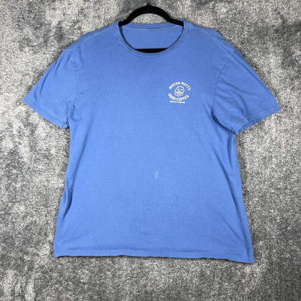 Mocha Mott's Shirt Womens S Blue Basic Cotton Crew Neck Short Sleeve Casual
